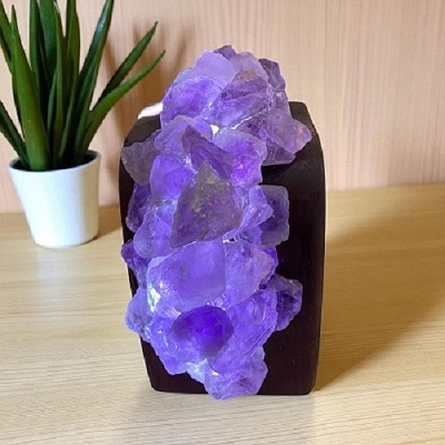 Amethyst Quartz Crystal Lamp - Handcrafted With Love 