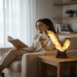 Citrine Quartz Crystal Lamp - Handcrafted With Love